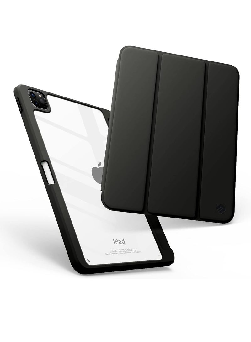 Case for iPad Pro 11 Inch 4th Generation 2022, iPad 11 Pro Case 2021/2020 (3rd 2nd Gen) with Pencil Holder, Transparent Clear Hard Shell Back, Auto Sleep/Wake Function, Black - Image 2