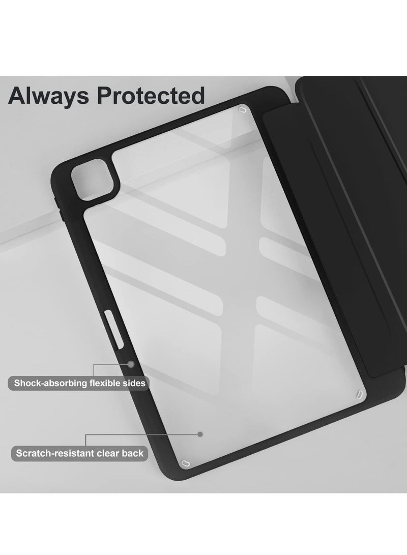 Case for iPad Pro 11 Inch 4th Generation 2022, iPad 11 Pro Case 2021/2020 (3rd 2nd Gen) with Pencil Holder, Transparent Clear Hard Shell Back, Auto Sleep/Wake Function, Black - Image 3