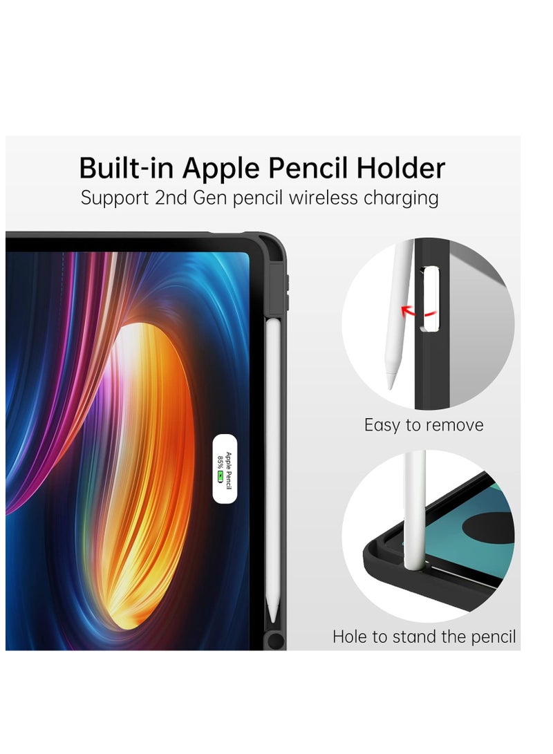 Case for iPad Pro 11 Inch 4th Generation 2022, iPad 11 Pro Case 2021/2020 (3rd 2nd Gen) with Pencil Holder, Transparent Clear Hard Shell Back, Auto Sleep/Wake Function, Black - Image 4