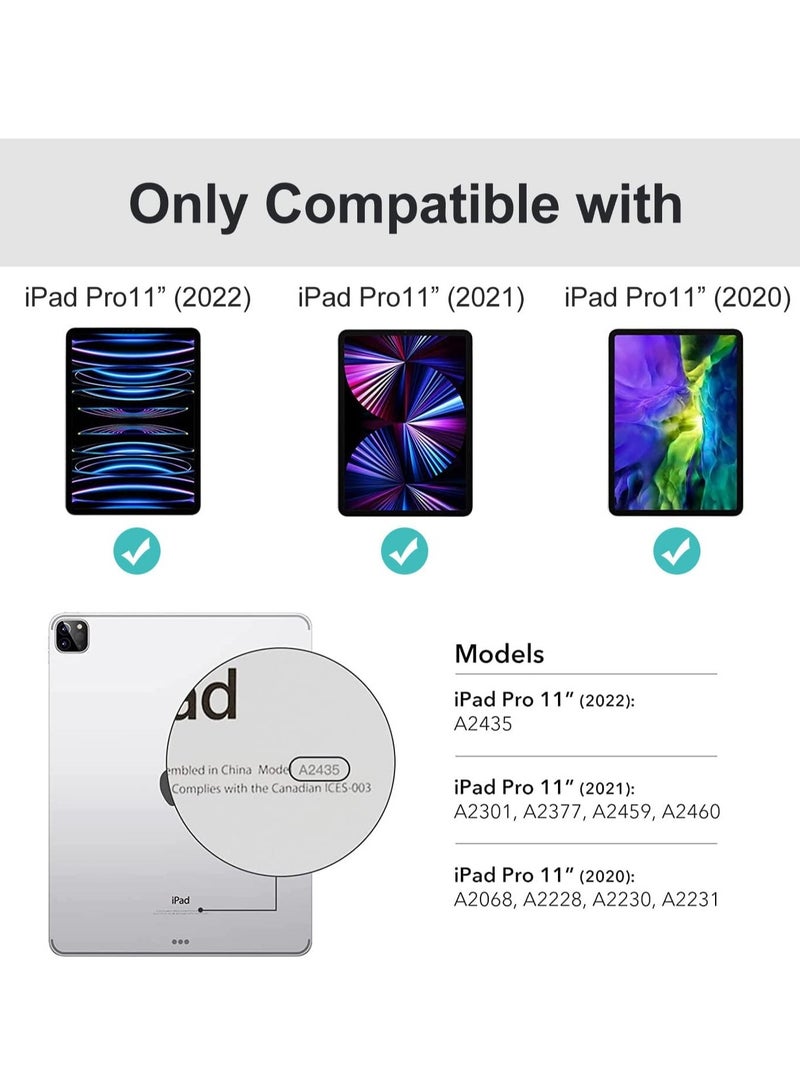 Case for iPad Pro 11 Inch 4th Generation 2022, iPad 11 Pro Case 2021/2020 (3rd 2nd Gen) with Pencil Holder, Transparent Clear Hard Shell Back, Auto Sleep/Wake Function, Black - Image 5