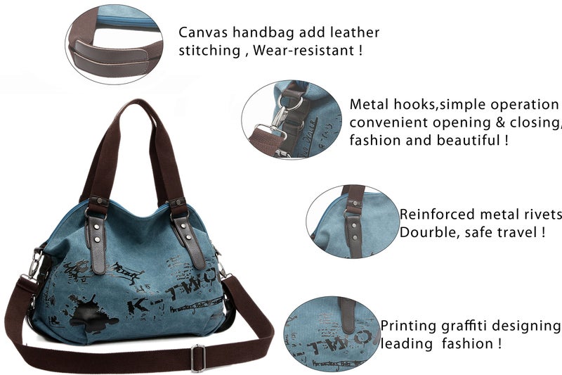 Chikencall Women Bags Casual Vintage Hobo Canvas Mulit-Pocket Daily Purse Top Handle Shoulder Tote Shopper Handbags Brown - Image 4