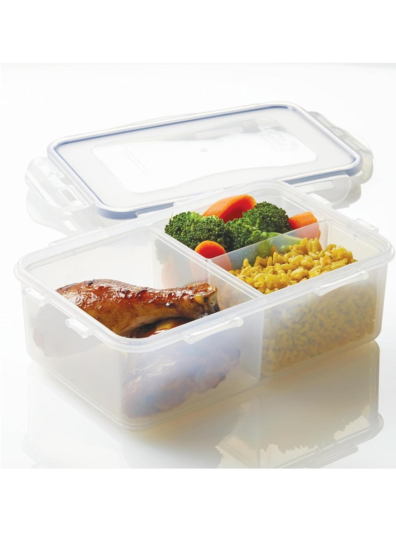 لوك آند لوك علبة تخزين طعام مستطيلة محكمة الغلق بسعة 1 لتر مع فاصل - خالية من مادة BPA، آمنة للاستخدام في الميكروويف والفريزر وغسالة الأطباق - Image 2