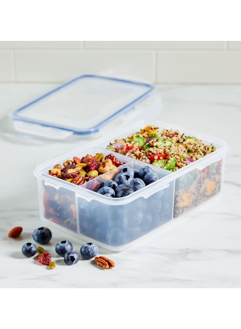 لوك آند لوك علبة تخزين طعام مستطيلة محكمة الغلق بسعة 1 لتر مع فاصل - خالية من مادة BPA، آمنة للاستخدام في الميكروويف والفريزر وغسالة الأطباق - Image 3