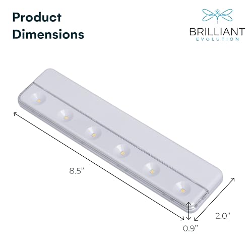 Brilliant Evolution 0.9" Ultra-Thin Wireless Under Cabinet Lights Battery-Operated LED Fixtures - 8.5" L Stick-On Push Lighting - 65 Lumens Warm White, Timer Included for Kitchen, Closet NAD Counter - Image 3