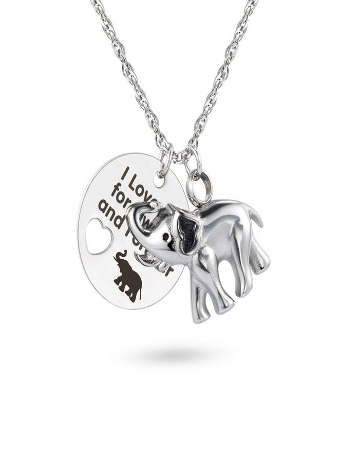 Gredstar I Love You for Always and Forever Elephant Urn Necklace for Ashes Cremation Urn Pendant Keepsake Jewelry (I Love You for Always and Forever) - Image 1