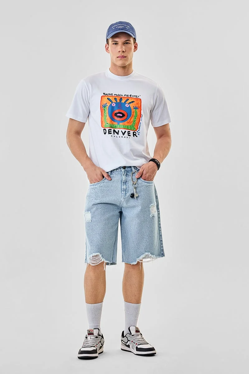 SNITCH Denver Graphic Printed 100% Cotton T-Shirt