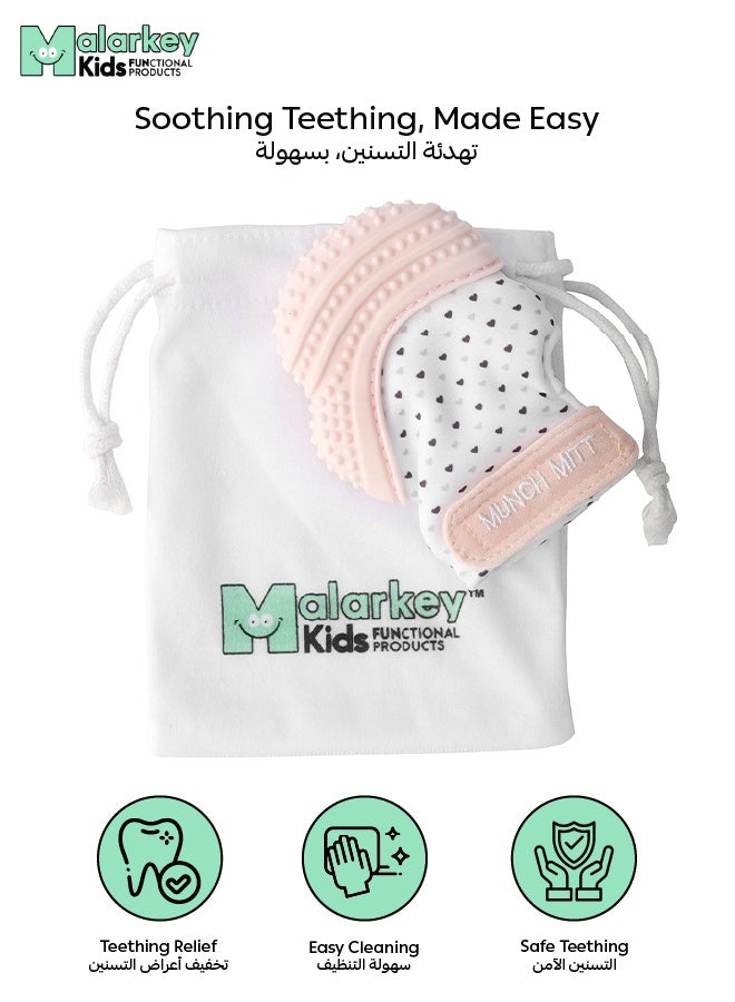 Malarkey Kids Munch Mitt Teething Mitt | Soft Silicone Baby Teething Glove | Adjustable Strap | Machine Washable | 3M+ | Product Dimensions: L 8 x B 2 x H 10.5 cm - Image 3