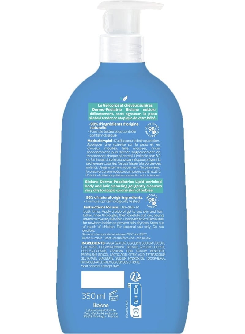 Biolane Dermo Paediatrics Lipid Enriched Hair And Body Cleanser Gel 350 ML - Image 2