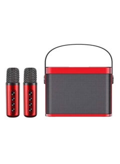 YS YS-219 Bluetooth Karaoke Speaker System with Dual Wireless Microphones – Portable Outdoor Sound System with Powerful Bass, Echo and Vocal Effects, USB and TF Card Music Playback, Rechargeable Battery – Ideal for Parties, Events, Picnics, and Gatherings Red  - Image 1