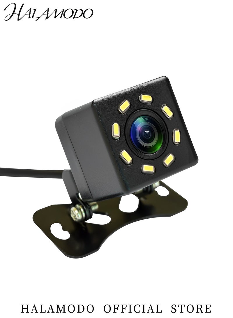 هالامودو كاميرا احتياطية للسيارة مقاومة للماء وكاميرا الرؤية الخلفية للسيارة بزاوية واسعة و8 مصابيح LED للرؤية الليلية وكاميرات احتياطية للرجوع للخلف عالمية للسيارات وسيارات الدفع الرباعي والشاحنات الصغيرة والشاحنات - Image 2