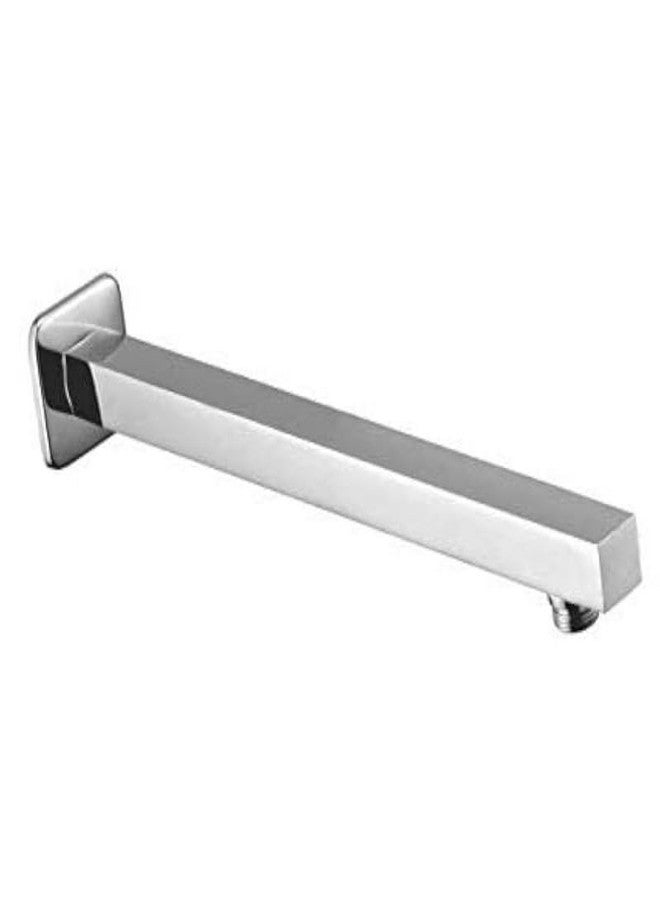 Cloudtail® Shower Road|Bar|Arm|Stick|Pole|For Round|Square|Over Head Shower|With Wall Flange|Screws|Hook|Ideal For: Bathroom|Kitchen|Material: Stainless Steel|Color: Silver|Size: 9 Inch|Set Of 1 - Image 1
