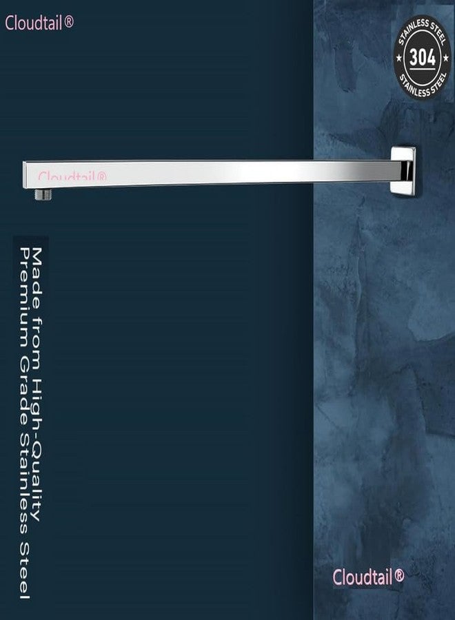 Cloudtail® Shower Road|Bar|Arm|Stick|Pole|For Round|Square|Over Head Shower|With Wall Flange|Screws|Hook|Ideal For: Bathroom|Kitchen|Material: Stainless Steel|Color: Silver|Size: 9 Inch|Set Of 1 - Image 2