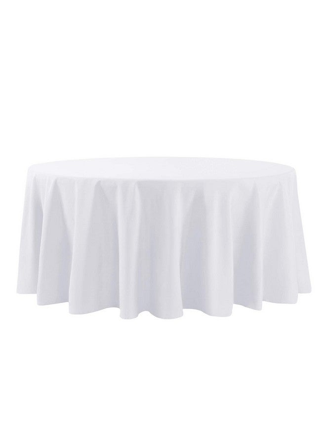 Cupuamon 132 inch Round Tablecloth Washable Polyester Table Cloth Decorative Table Cover for Wedding Party Dining Banquet（132 inch,White） - Image 2