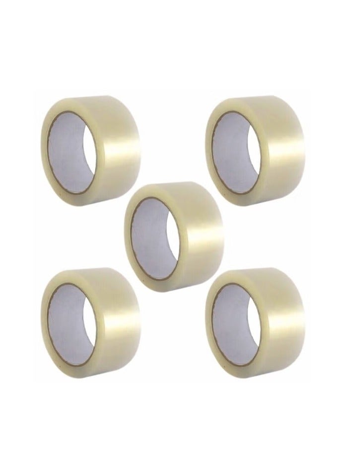 QUALITY Clear Packing Tape 100 Yards x 5 Rolls - Heavy Duty Transparent Shipping & Moving Tape for Boxes, Office, Home & Crafts - Image 1