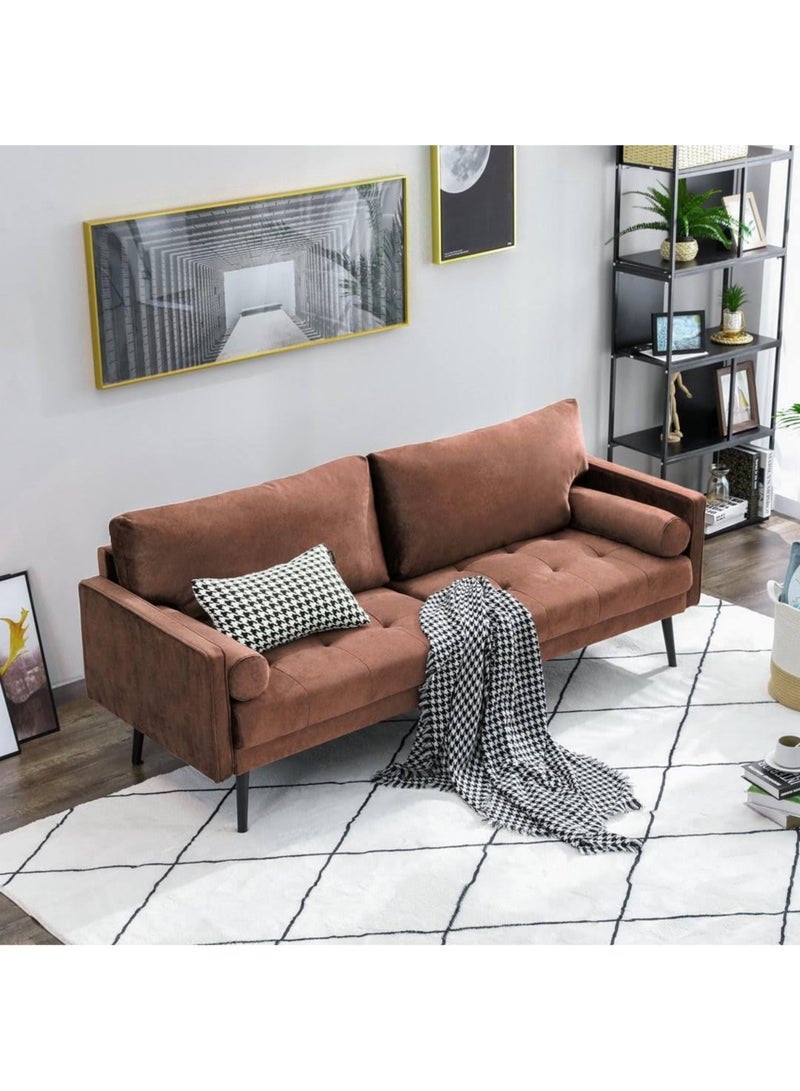 Karnak Brooklyn Velvet 2-Seater Sofa Set Modern Design Sofa For Living Room Color (Brown) - Image 2