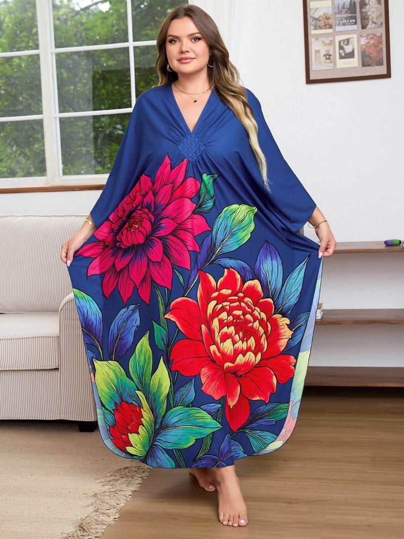 KEYLORTING Kaftan Dress for Women - Plus Size Caftan Maxi Beach Dress Moo Moos Loungewear, Swimsuit Cover Up for Beach, Pool or Vacation - Image 3