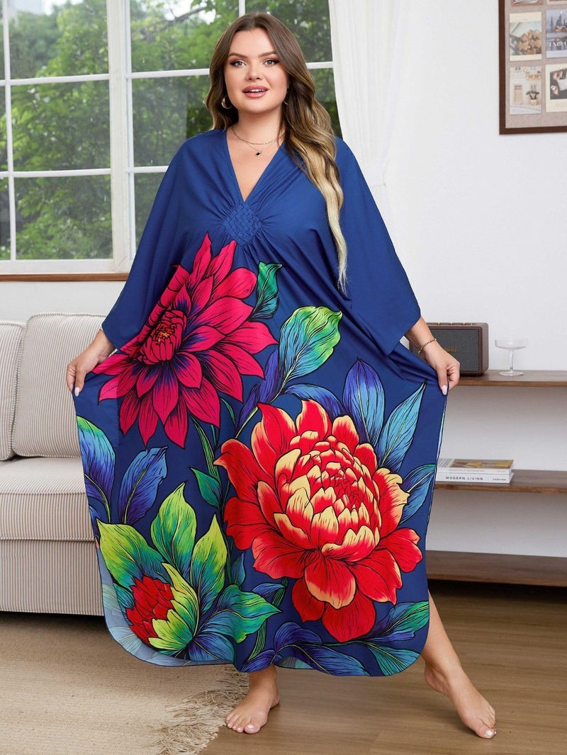 KEYLORTING Kaftan Dress for Women - Plus Size Caftan Maxi Beach Dress Moo Moos Loungewear, Swimsuit Cover Up for Beach, Pool or Vacation - Image 5