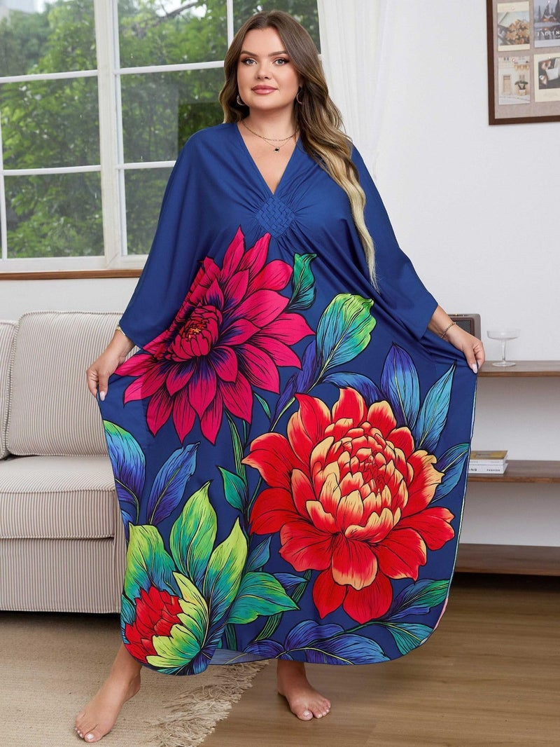 KEYLORTING Kaftan Dress for Women - Plus Size Caftan Maxi Beach Dress Moo Moos Loungewear, Swimsuit Cover Up for Beach, Pool or Vacation - Image 4