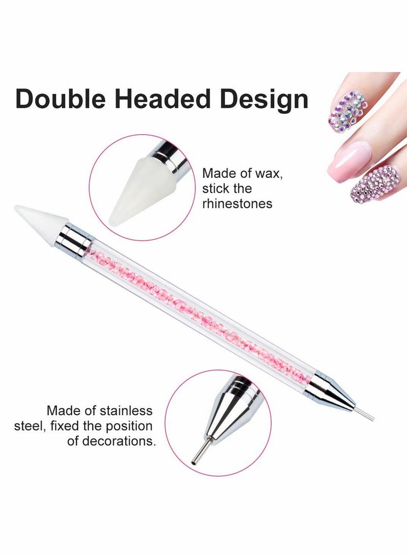 SOLARAE Crystal AB Nail Art Rhinestones Decorations Nail Stones for Nail Art Supplies and Clear Crystal Rhinestones with Pick Up Tweezer and Rhinestone Picker Dotting Pen Keep Fresh Never Darken - Image 5