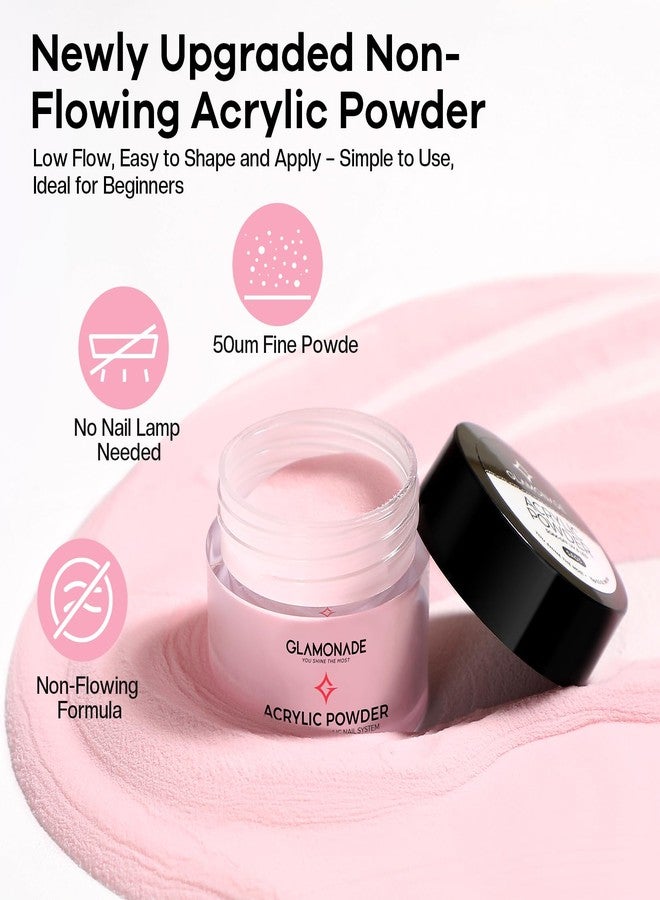 Glamonade Acrylic Nail Kit for Beginners: Clear Pink Acrylic Powder Set Professional Nails Kit Acrylic Set with UV Light and Glitter Powder for Home DIY - Image 3