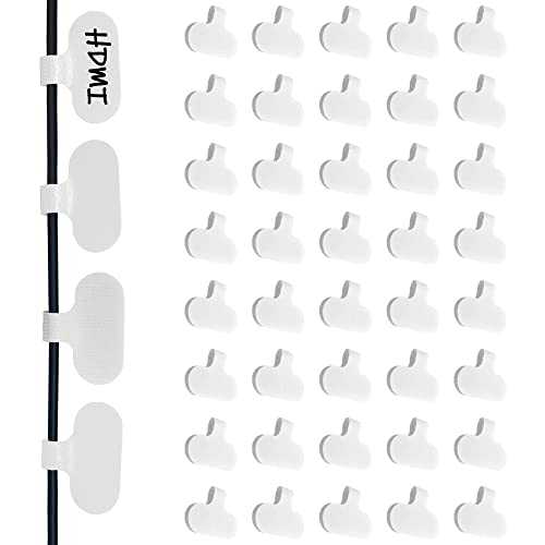 Mr-Label – 40Pcs Reusable Cable Labels– Writable Cable Wraps for Clear Writing- Cord Labels for Classify&Identification–Wire Tags for Cable Management | Electronics Computers(White) - Image 1