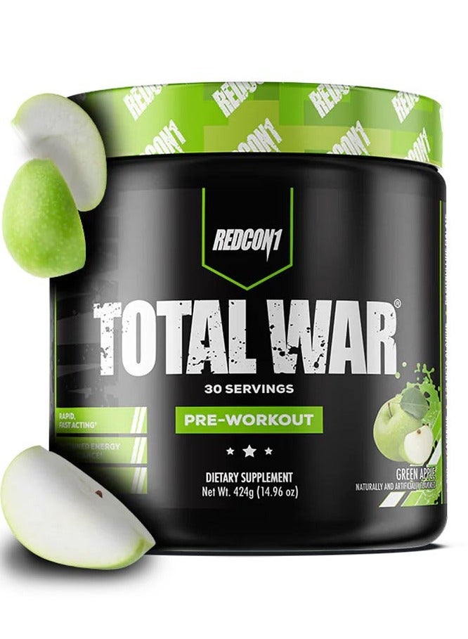 REDCON1 Total War Pre Workout Green Apple Flavor, 424g - Image 1