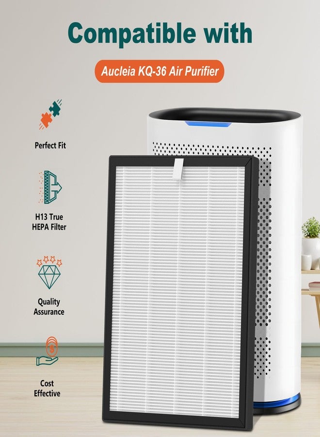 Harebery 2 Pack KQ-36 Filter Replacement Compatible with Aucleia KQ-36/KQ-36A Purifier | 3-Stage Filtration - Image 2