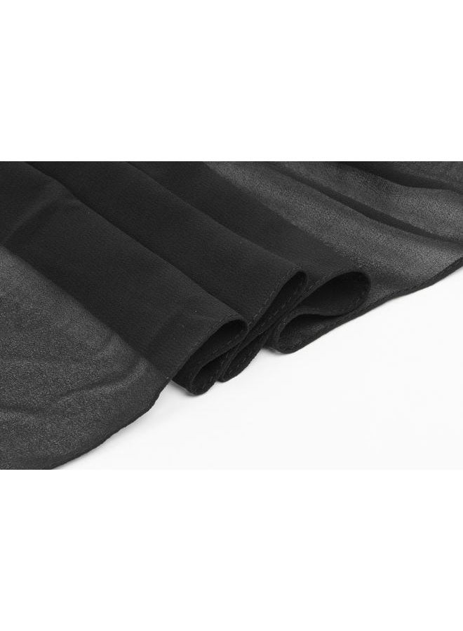 CXQRR Solid Color Silk Feeling Scarf Fashion Scarves Wrap Long Lightweight Shawls for Women, Black, 70.87'' x 29.5" - Image 4