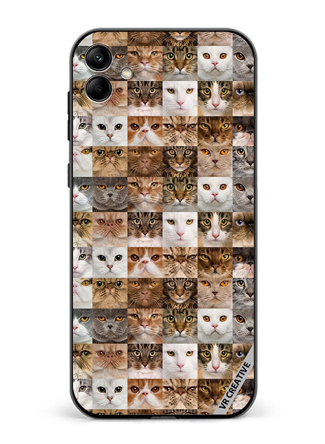 VR CREATIVE Protective Case Cover For Samsung Galaxy A04 Cat Faces Design Multicolour - Image 1