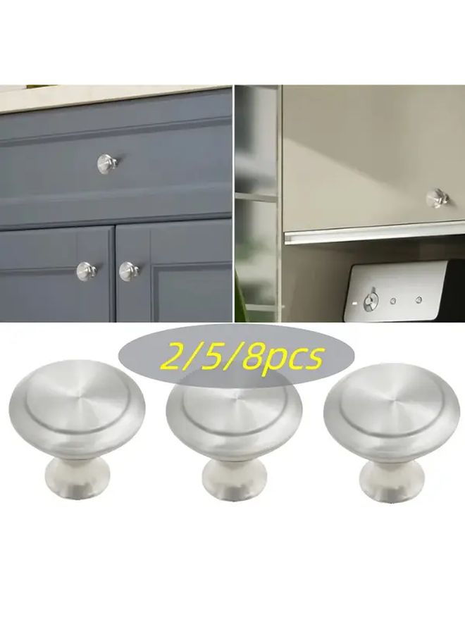5pcs Brushed Silver Modern Cabinet Pulls Minimalist Design - Image 1