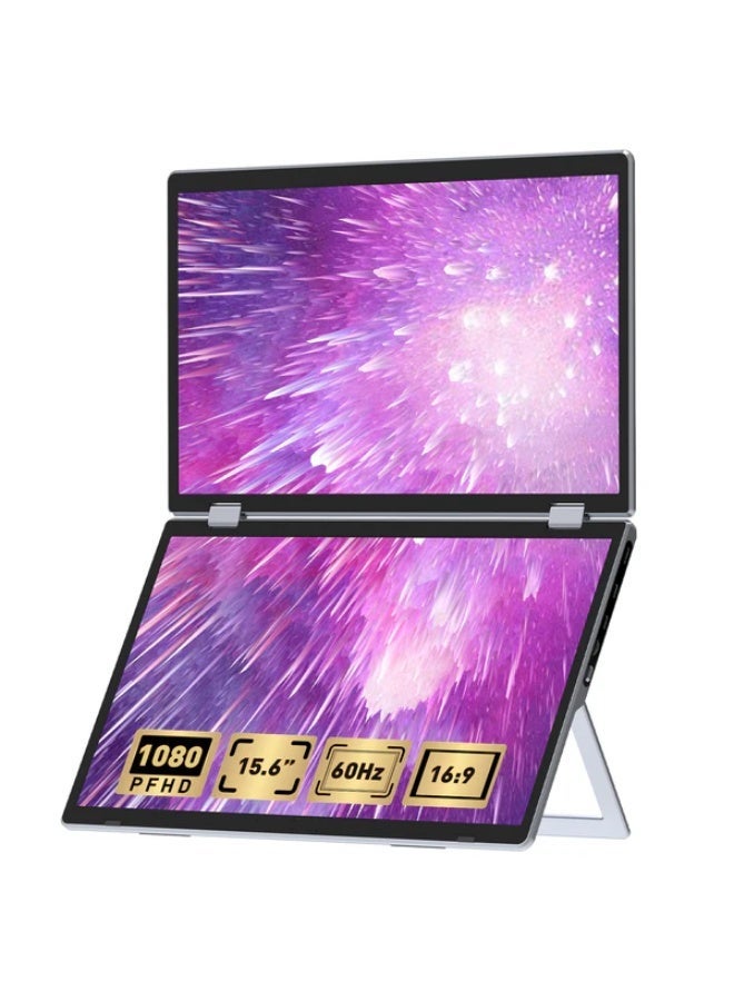 V2COM M2 15.6 inch Folding Dual Monitors - Image 2