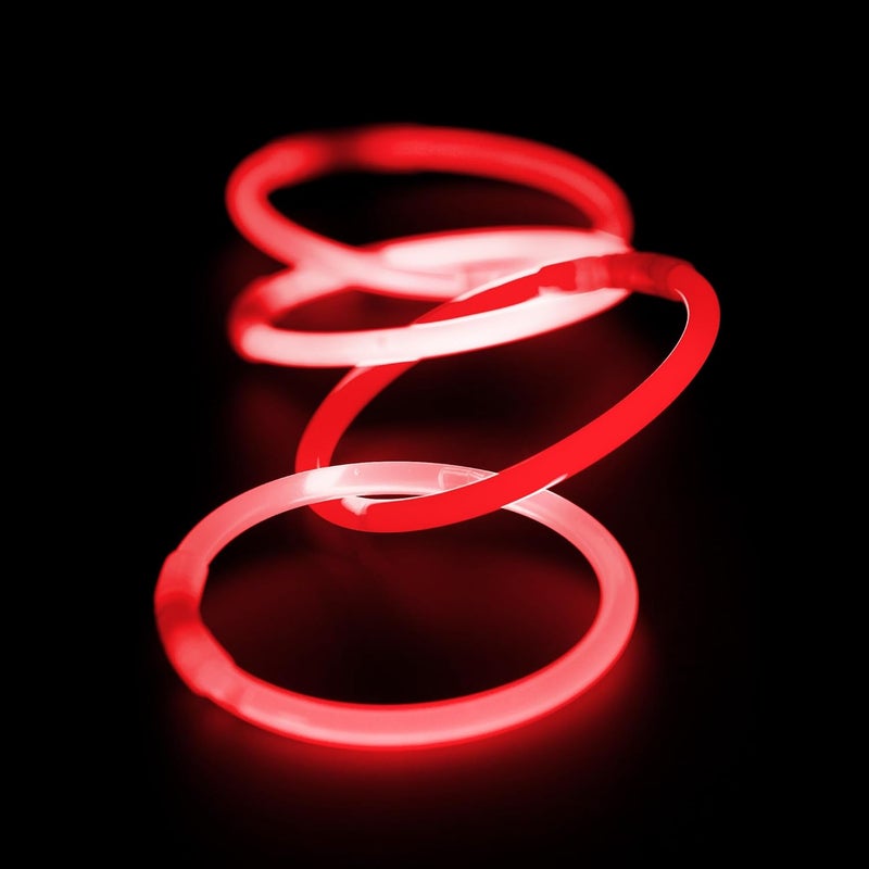 Fun Central 8” Glow Stick Bracelets – Bulk 50 Pack for Halloween Parties, Trick-or-Treat Safety, Haunted Houses, Parades & Nighttime Celebrations – Red - Image 3