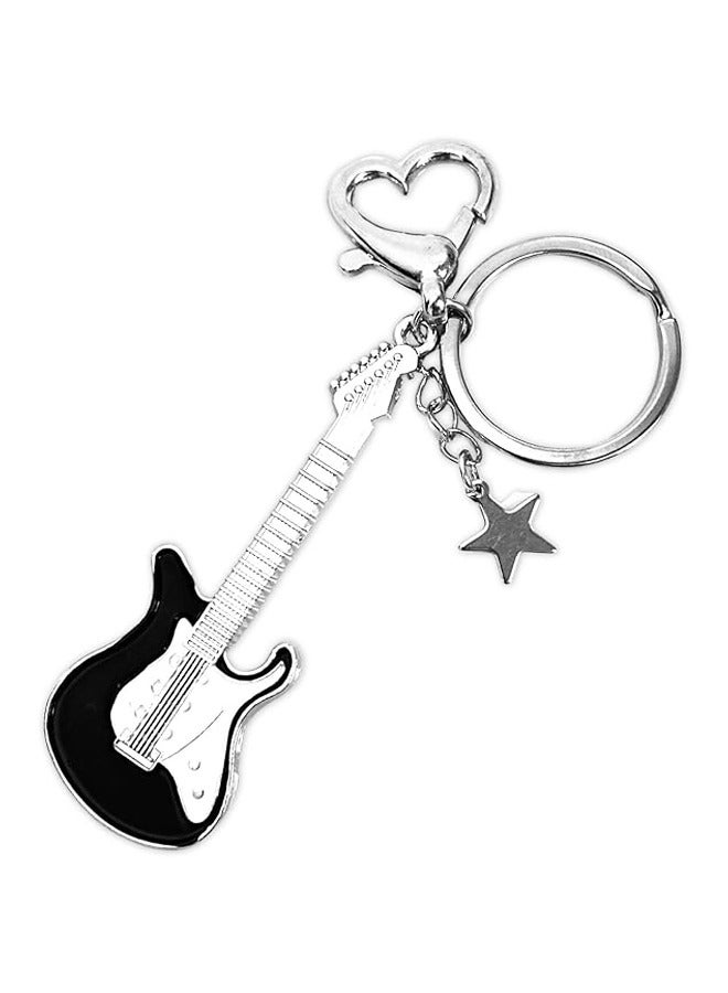 Aesthetic Punk Music Guitar Keychain, Cute Star Key Chain Key Rings For Women Music Lovers - Image 1