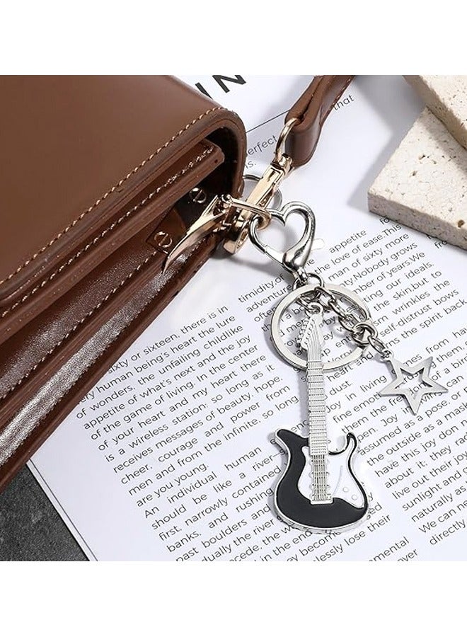 Aesthetic Punk Music Guitar Keychain, Cute Star Key Chain Key Rings For Women Music Lovers - Image 5