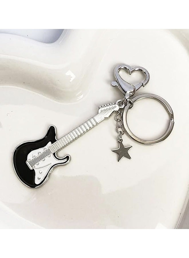 Aesthetic Punk Music Guitar Keychain, Cute Star Key Chain Key Rings For Women Music Lovers - Image 4