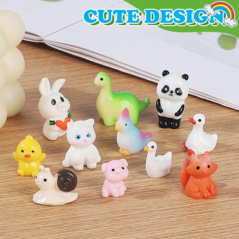 GliSun 60 Pcs Mini Resin Animals 60 Styles Tiny Animals Garden Decor Tiny Resin Miniature Figurines Bulk for Dollhouse Slime Charm Fairy Garden Hide Crafts Accessories - Image 5