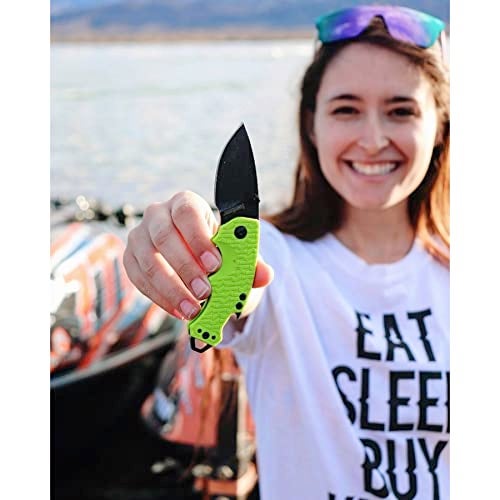 Kershaw Shuffle Lime (8700LIMEBW) Multifunction Pocket Knife; 2.4” BlackWash Stainless Steel Blade; K-Texture Grip, Liner Lock, Reversible Deep-Carry Pocketclip, Screwdriver, Bottle Opener; 2.8 OZ - Image 3