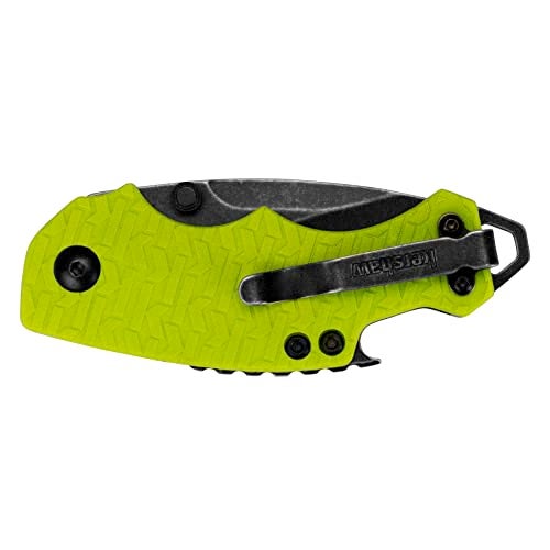 Kershaw Shuffle Lime (8700LIMEBW) Multifunction Pocket Knife; 2.4” BlackWash Stainless Steel Blade; K-Texture Grip, Liner Lock, Reversible Deep-Carry Pocketclip, Screwdriver, Bottle Opener; 2.8 OZ - Image 2