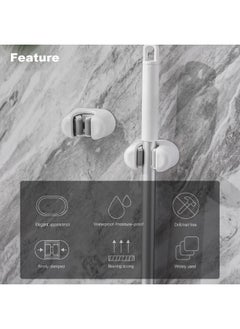BEZOX BEZOX Broom Holder, 3 PCS Wall Mount Mop Organizer Gripper, Self-adhesive Cleaning Suppliers Hanger Stands Rack for Bathroom, Kitchen, Garden, Garage Organization Storage  - Image 3