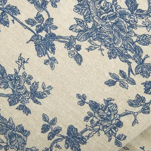 LOVOUS Linen Fabric Floral Pattern by The Yard- Precut 1 Yard 62 Inch Width for Sewing DIY Crafting Quilting Sofa Tablecloth Curtain Cloth - Image 1
