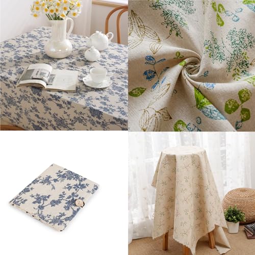 LOVOUS Linen Fabric Floral Pattern by The Yard- Precut 1 Yard 62 Inch Width for Sewing DIY Crafting Quilting Sofa Tablecloth Curtain Cloth - Image 3