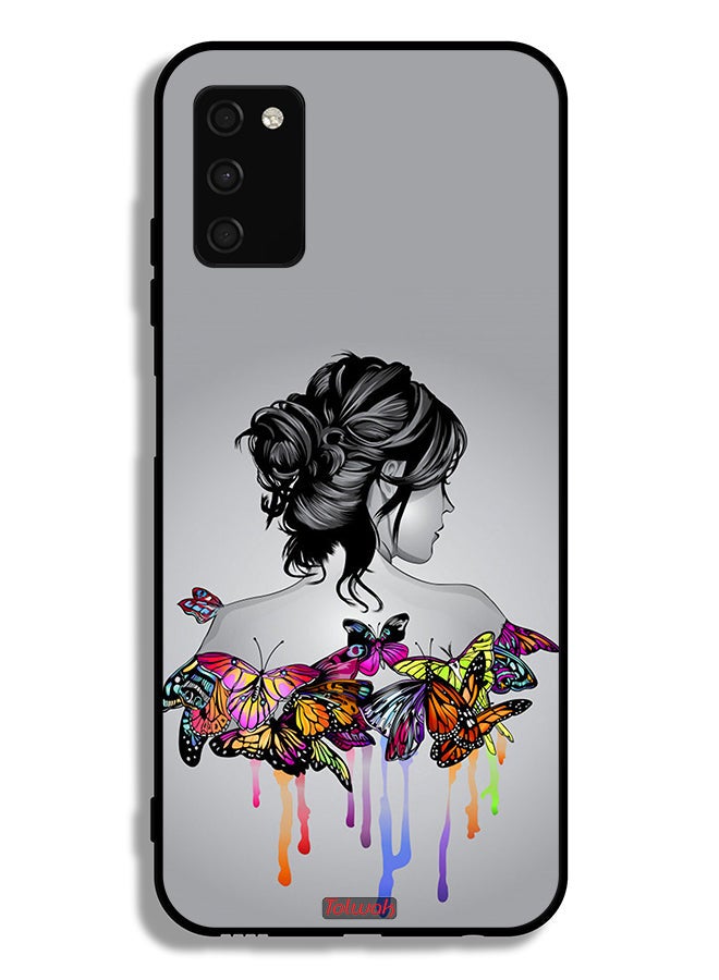 Tolwak Samsung Galaxy A03s Protective Case Cover Butterflies And Girl Abstract Art - Image 1