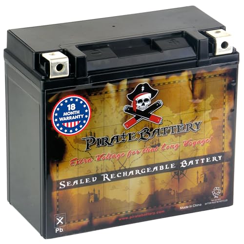 Pirate Battery YTX20HL-BS 310 CCA Maintenance-Free 12V 19Ah Battery Replacement for ATV, Harley Davidson Motorcycle, Jet Skis, Scooter, UTV, and More - Nut and Bolt (T3) Terminal - Image 1