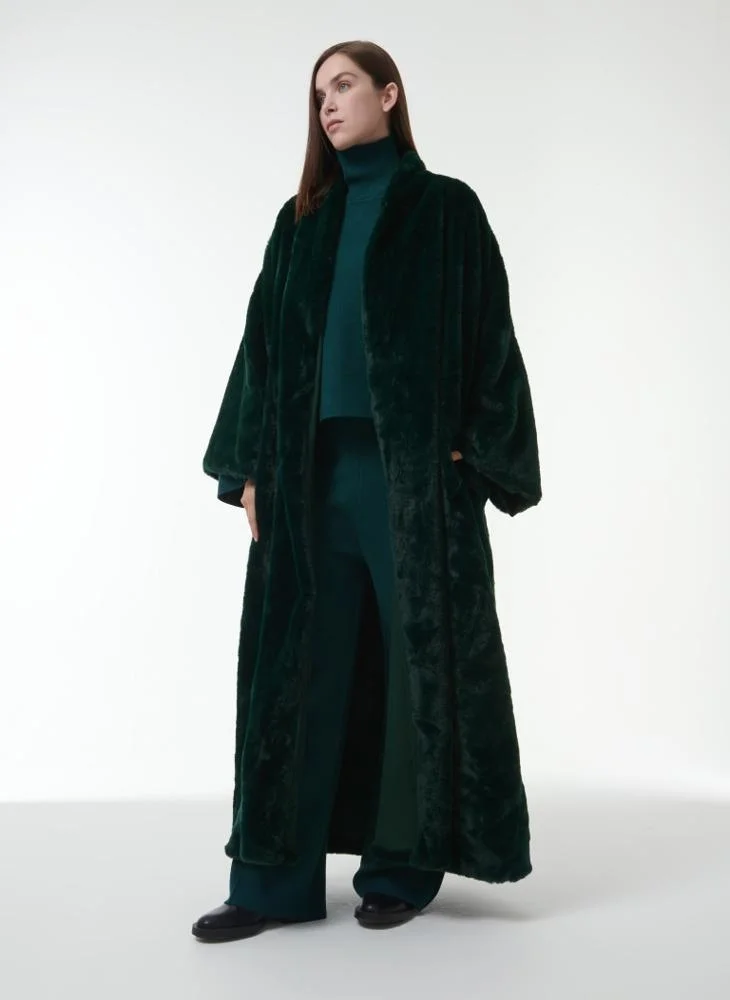 Leem Shawl Collar Faux Shearling Farwa