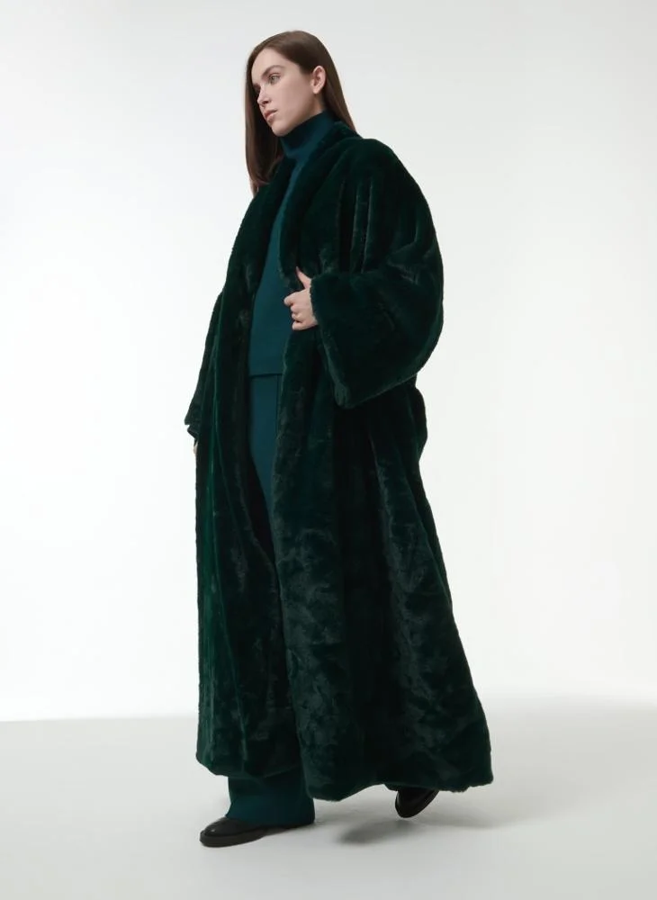 Leem Shawl Collar Faux Shearling Farwa