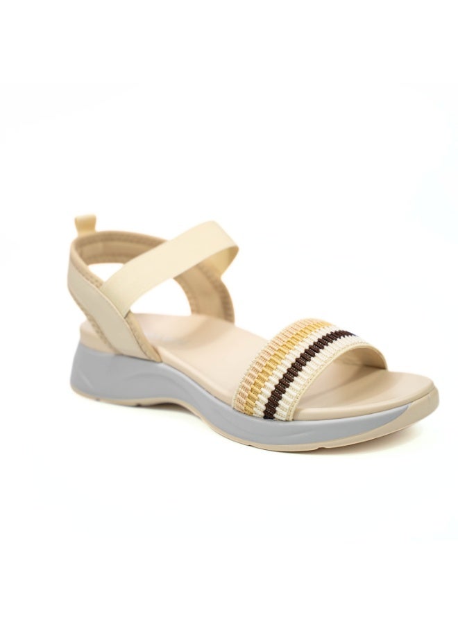Mon Ami Women’s Comfort Platform Sandals | Lightweight Elastic Strap Walking Sandals | Cushioned Open Toe Casual Summer Footwear | Breathable Fashion Sandals for Daily Wear Travel Outdoor Use | Soft Comfort Sole Slip On Ladies Sandals - Image 1