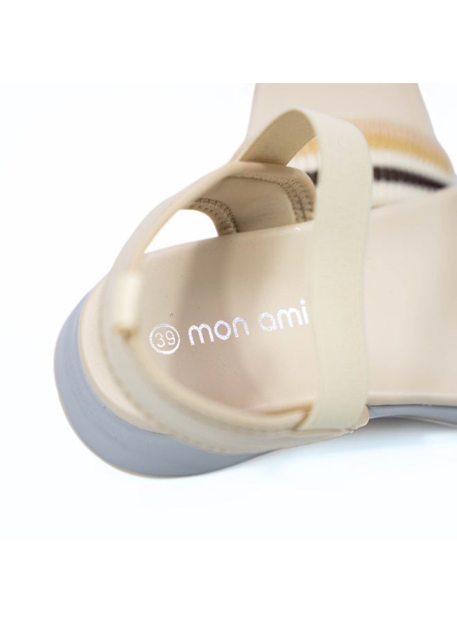 Mon Ami Women’s Comfort Platform Sandals | Lightweight Elastic Strap Walking Sandals | Cushioned Open Toe Casual Summer Footwear | Breathable Fashion Sandals for Daily Wear Travel Outdoor Use | Soft Comfort Sole Slip On Ladies Sandals - Image 5