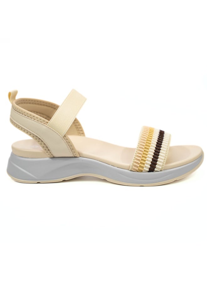 Mon Ami Women’s Comfort Platform Sandals | Lightweight Elastic Strap Walking Sandals | Cushioned Open Toe Casual Summer Footwear | Breathable Fashion Sandals for Daily Wear Travel Outdoor Use | Soft Comfort Sole Slip On Ladies Sandals - Image 2