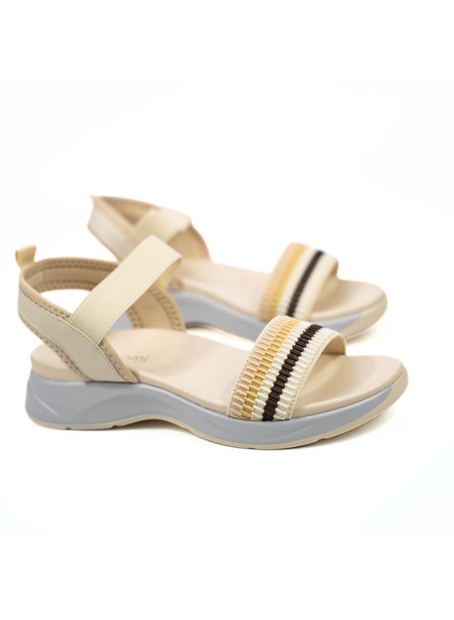 Mon Ami Women’s Comfort Platform Sandals | Lightweight Elastic Strap Walking Sandals | Cushioned Open Toe Casual Summer Footwear | Breathable Fashion Sandals for Daily Wear Travel Outdoor Use | Soft Comfort Sole Slip On Ladies Sandals - Image 4