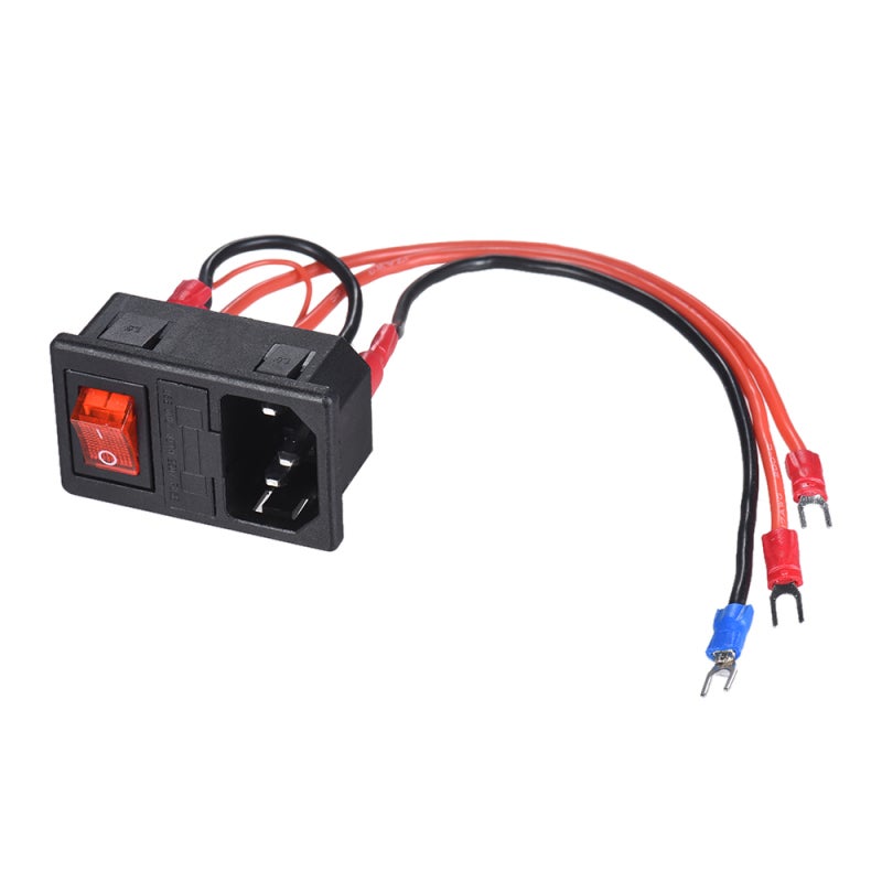 Power Switch Socket: 15A 110V/220V Plastic Metal Black Red Silver Tone - Safe Corrosion Resistant Rustproof Easy Install U-Type Plug Power Switch Socket Module for 3D Printing Electrical Applications - Image 5